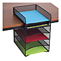 Safco® Onyx™ Mesh Hanging Organizer, 5-Section Horizontal, Black 1 thumbnail image