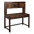 Office Star™ Baton Rouge 48"W Computer Desk With Hutch, Brushed Walnut