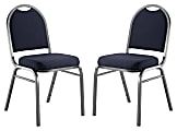 National Public Seating 9200 Series: Dome-Back Premium Fabric Upholstered Banquet Stack Chair, Midnight Blue Seat/Silvervein Frame, Set Of 2 1 thumbnail image