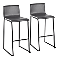 LumiSource Mara Bar Stools, Black/Gray, Set Of 2 Stools