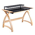 LumiSource Bentley 43"W Office Computer Desk, Black/Natural 1 thumbnail image