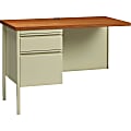 Lorell® Fortress Series 42"W Steel Pedestal Return Desk, Left, Putty/Oak 1 thumbnail image