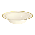 Amscan Premium Plastic Bowls, 7-1/2", Cream With Gold Trim, 10 Bowls Per Pack, Set Of 2 Packs 1 thumbnail image