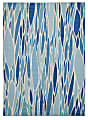 Linon Washable Outdoor Area Rug, Latona, 5' x 7', Blue/Ivory