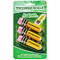 TICONDEROGA ® Erasers, Pencil Shaped, Yellow, 3 ct (38953)