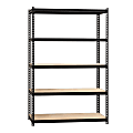 Lorell Iron Horse 2300 lb Capacity Riveted Shelving - 5 Shelf(ves) - 72" x 48"x 24" Depth - 30% Recycled - Black - Steel, Particleboard - 1 Each 1 thumbnail image