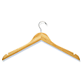 Honey-Can-Do Bamboo Top Hangers, 9"H x 1/2"W x 17 1/2"D, Natural, Set Of 5