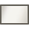 Amanti Art Non-Beveled Rectangle Framed Bathroom Wall Mirror, 27” x 39”, Domus Dark Silver