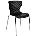 Flash Furniture Lowell Contemporary Design Plastic Stack Chair, Black 1 thumbnail image