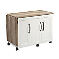 Sauder® Select Sewing And Craft Table, 29"H x 40"W, Soft White/Lintel Oak 1 thumbnail image