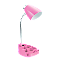 LimeLights Gooseneck Organizer Desk Lamp, Adjustable Height, Pink Shade/Pink Base