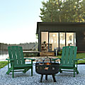 Flash Furniture 3-Piece Charlestown Adirondack Chair Set, Green 1 thumbnail image