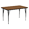 Flash Furniture 60''W Rectangular HP Laminate Activity Table With Standard Height-Adjustable Legs, Oak 1 thumbnail image
