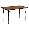 Flash Furniture 60''W Rectangular HP Laminate Activity Table With Standard Height-Adjustable Legs, Oak