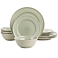 Martha Stewart 12-Piece Reactive Glaze Stoneware Dinnerware Set, Sharkey Gray 1 thumbnail image