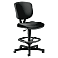 HON® Volt Bonded Leather Task Stool, Extended Height And Foot Ring, Black