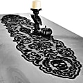 Amscan Halloween Glam Boneyard Fabric Table Runner, 14" x 70", Black 1 thumbnail image