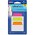 Avery® UltraTabs Repositionable Multi-Use Tabs - 24 Write-on Tab(s) - 1.50" Tab Height x 2" Tab Width - Removable - Neon Tab(s) - 24 / Pack