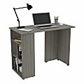 Inval 40"W Writing Desk With Open Storage Shelves, Smoke Oak