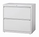 WorkPro® 30"W x 18-5/8"D Lateral 2-Drawer File Cabinet, Light Gray