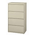 WorkPro® 30"W Lateral 4-Drawer File Cabinet, Metal, Putty