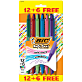 BIC® Soft Feel® Retractable Ballpoint Pens, Medium Point, 1.0 mm, Assorted Fashion Ink Colors, Pack Of 18 Pens 1 thumbnail image
