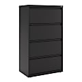 WorkPro® 30"W x 18-5/8"D Lateral 4-Drawer File Cabinet, Black 1 thumbnail image