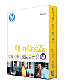 HP All-In-One22 Printer & Copy Paper, White, Letter (8.5" x 11"), 500 Sheets Per Ream, 22 Lb, 96 Brightness