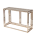 SEI Simondley Faux Marble Console Table, 27-1/2"H x 43-3/4"W x 16"D, Champagne/Gold