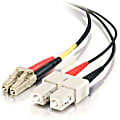 C2G-2m LC-SC 62.5/125 OM1 Duplex Multimode Fiber Optic Cable (Plenum-Rated) - Black - Fiber Optic for Network Device - LC Male - SC Male - 62.5/125 - Duplex Multimode - OM1 - Plenum-Rated - 2m - Black