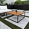 SEI Furniture Taradale Outdoor Furniture Coffee Table, 15”H x 32”W x 32”D, Natural/Black
