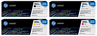 HP 304A Black And Cyan, Magenta, Yellow Toner Cartridges Combo, Pack Of 4, CC530A,CC531A,CC532A,CC533A 1 thumbnail image