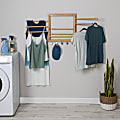 Honey Can Do Wall-Mounted Bamboo Swivel-Arm Clothes Drying Rack, 22-1/16”H x 1-3/4”W x 20”D, Brown 1 thumbnail image