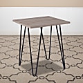 Flash Furniture Wood-Grain End Table, 22"H x 19"W x 19"D, Driftwood/Black 1 thumbnail image