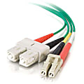 C2G-2m LC-SC 62.5/125 OM1 Duplex Multimode Fiber Optic Cable (Plenum-Rated) - Green - Fiber Optic for Network Device - LC Male - SC Male - 62.5/125 - Duplex Multimode - OM1 - Plenum-Rated - 2m - Green
