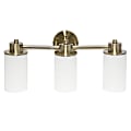 Lalia Home Essentix 3-Light Wall Mounted Vanity Light Fixture, 6-1/2”W, Opaque White/Antique Brass 1 thumbnail image