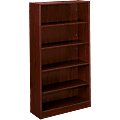 basyx by HON® Laminate 5-Shelf Bookcase, Mahogany