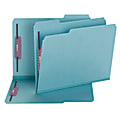 Smead® Color Pressboard Fastener Folders With SafeSHIELD® Coated Fasteners, Letter Size, 1/3 Cut, Blue, Box Of 25