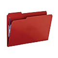 Smead® Color Pressboard Fastener Folders With SafeSHIELD® Coated Fasteners, Legal Size, 1/3 Cut, 50% Recycled, Bright Red, Box Of 25