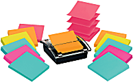 Post-it Super Sticky Pop Up Notes with Black Dispenser, 3 in x 3 in, 12 Pads, 90 Sheets/Pad, 2x the Sticking Power, Assorted Colors