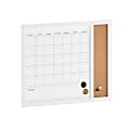 Martha Stewart Everette Magnetic Dry-Erase Monthly Calendar And Cork Board Combo, 18" x 24", White Woodgrain 1 thumbnail image