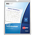 Avery® File Envelopes, Travel Document Organizer, Holds Up To 60 Sheets, 9" x 12", Clear, 10 Vinyl Envelopes 1 thumbnail image