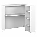 Bush Business Furniture Studio C 48"W Reception Computer Desk With Shelves, White, Standard Delivery