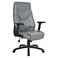 Office Star™ Ergonomic Leather High-Back Executive Office Chair, Charcoal Gray