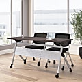 Bush Business Furniture Envision 60"W Folding Training Table and 2 Folding Chairs, Storm Gray/Cool Gray Metallic, Standard Delivery 1 thumbnail image