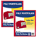 C-Line 2-Pocket Poly Portfolios, 8-1/2" x 11", Red, 10 Folders Per Pack, Set Of 2 Packs