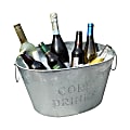 Mind Reader Small Round Beverage Tub, 9-1/2"H x 17"W x 12"D, Silver 1 thumbnail image