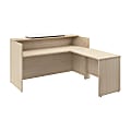 Bush Business Furniture Arrive 72"W L Shaped Reception Desk with Counter, Natural Elm, Standard Delivery 1 thumbnail image