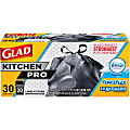 Glad ForceFlexPlus XL X-Large Kitchen Drawstring Trash Bags - Fresh Clean with Febreze Freshness - Large Size - 20 gal - 24.02" Width x 32.01" Length - Gray - 1Each - 30 Per Box - Garbage, Office, Kitchen