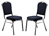 National Public Seating 9300 Series Deluxe Upholstered Banquet Chairs, Midnight Blue/Silvervein, Pack Of 2 Chairs